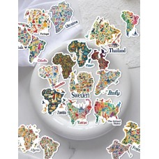 Set De 50 Stickers Viajeros Ciudades Países Turismo